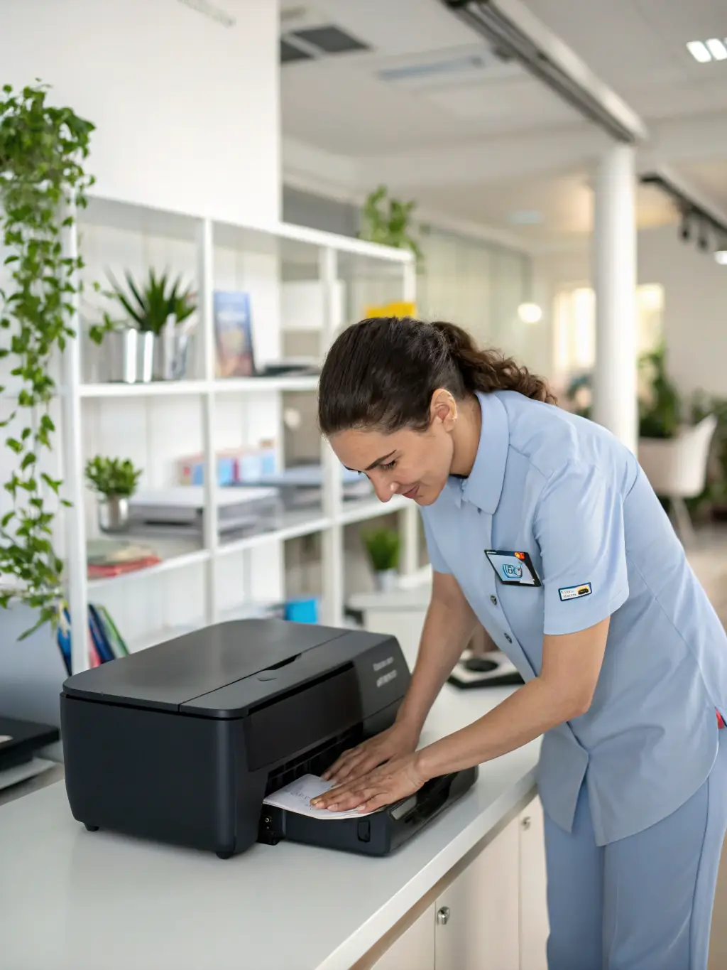A technician performing maintenance on a high-end scanner, ensuring optimal performance and longevity of the equipment.